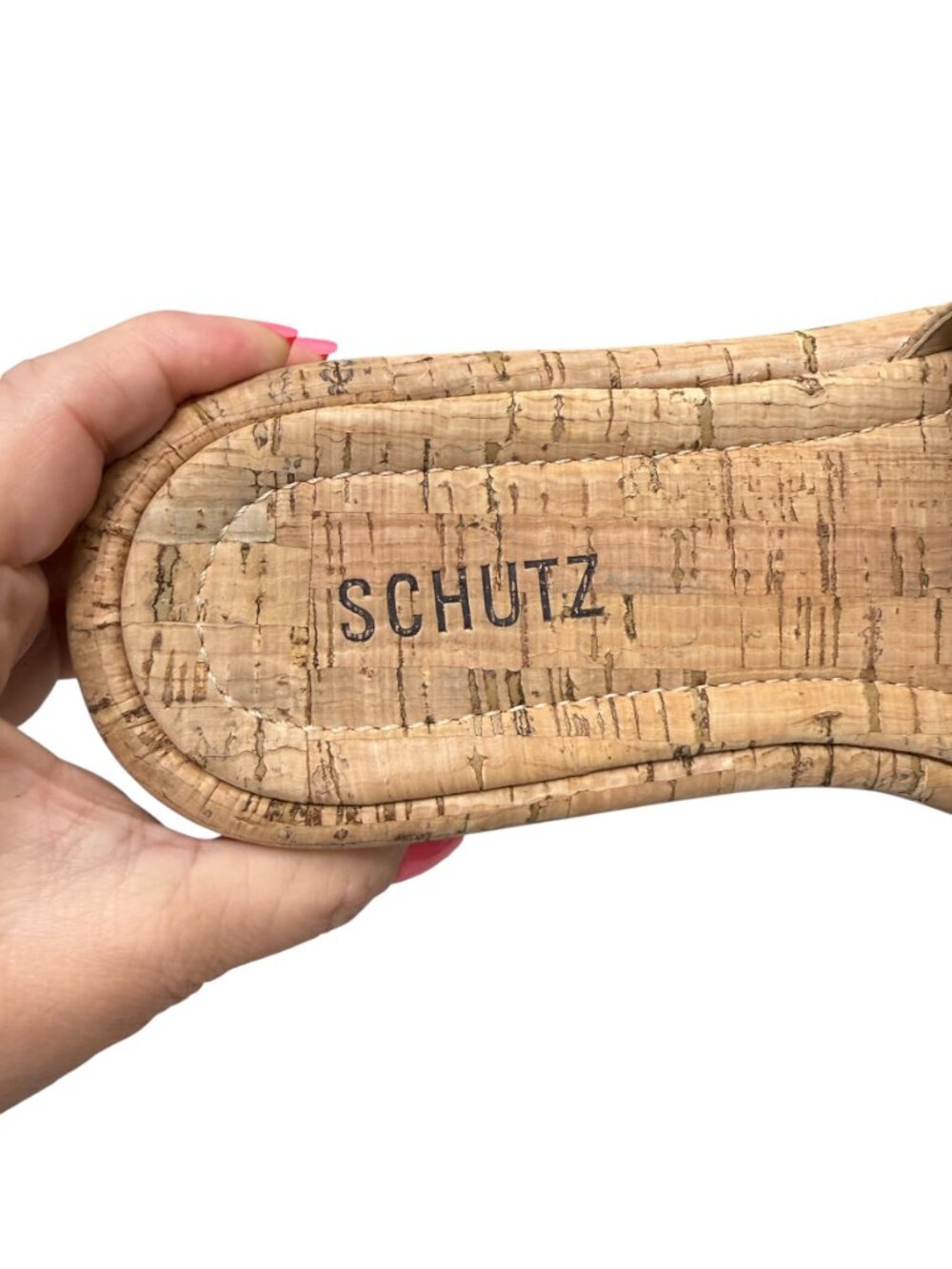 Schutz Yara Cork Flatform Women's Slip on Platform Sandals Size 8 B - Picture 5 of 7